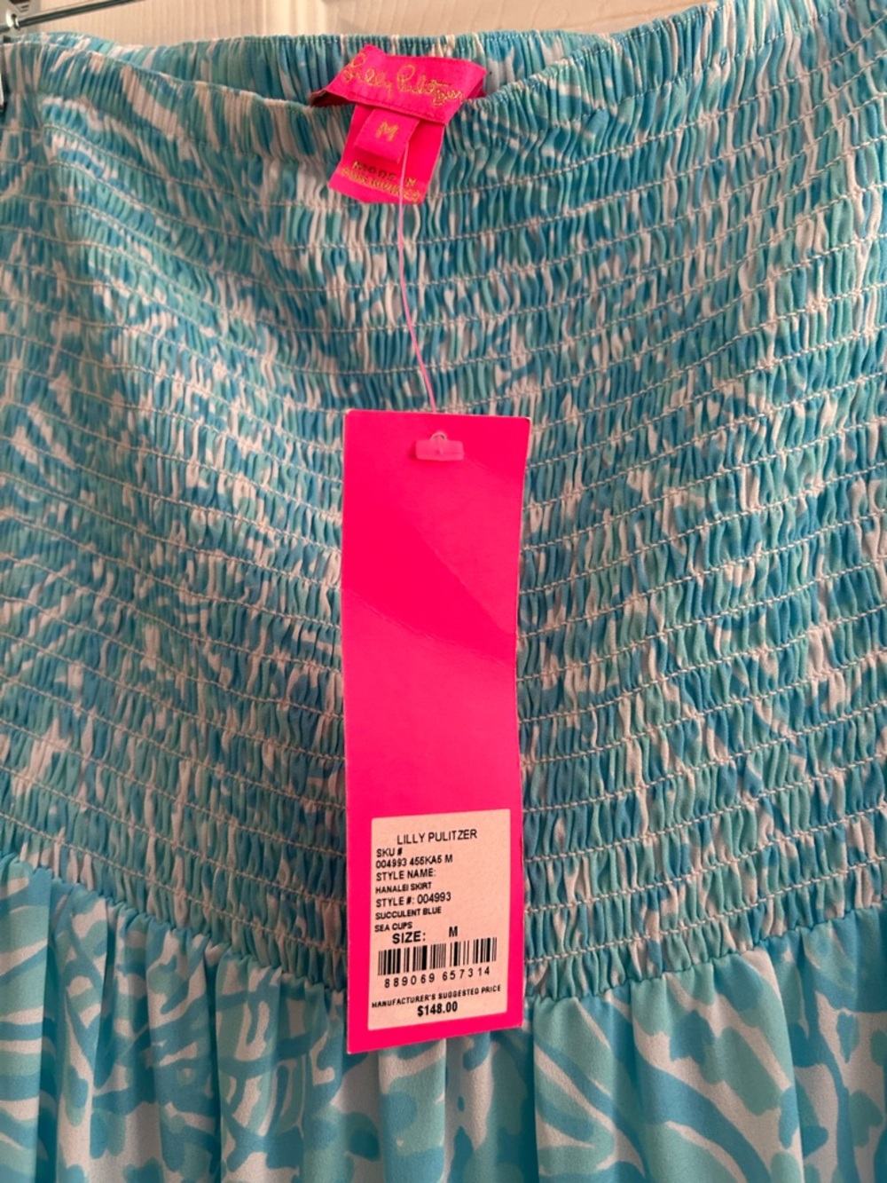 Lilly Pulitzer Aqua Printed Tiered Maxi Skirt - Picture 2 of 2